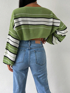 Oem Hot Bán Phương Tây Ngắn Áo Len Giản Dị Đồng Bằng Sexy Crop Tops Dệt Kim Áo Thun Dài Tay Áo <span class=keywords><strong>Mini</strong></span> Fluffy Áo Len Hàng Đầu Cho Phụ Nữ - Product Image 2