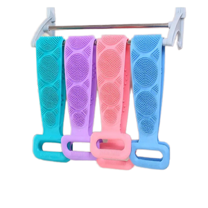 1pc Silicone Brushes <strong>Bath</strong> Towel <strong>Scrubber</strong> Rubbing Back Peeling Massage Shower Belt Extended Skin Clean Brush Bathroom Accessories - Product Image 1