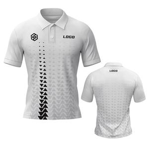 T-shirt sportiva originale personalizzata sublimazione Polo bianca nera abbottonata - Product Image 2
