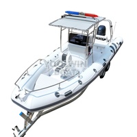 Bateau semi-rigide à coque en V profond en fibre de verre Hypalon 680 avec moteur hors-bord de 200 CV, vitesse de 38 nœuds pour la pêche et les croisières touristiques