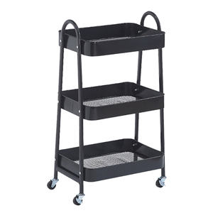 Chariot <span class=keywords><strong>utilitaire</strong></span> à <span class=keywords><strong>3</strong></span> niveaux avec roulettes et paniers en filet, chariot de rangement multifonctionnel pour cuisine, salon, garage - Product Image 2