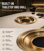 Table de barbecue coréen en acier inoxydable auto-purifiante sans fumée Ji Lu pour la restauration (vente en gros)