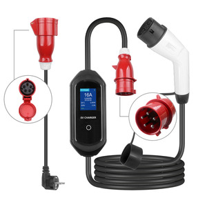เครื่องชาร์จ EV แบบพกพา 11KW Type2 ปลั๊ก CEE พร้อมอะแดปเตอร์ 16A ปรับกระแสได้ ป้องกันความปลอดภัย - Product Image 2