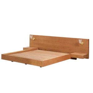 Juego de Muebles de Dormitorio de Lujo para Apartamento de Hotel de 5 Estrellas, Cama de Plataforma Moderna de Madera Natural con Mesitas de Noche y Cabecera Integradas - Product Image 5
