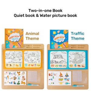 Ce CPC 2025 2-in-1 tái sử dụng Sticker màu vẽ trẻ em sách giấy ma thuật nước sơn giáo dục cuốn sách bận rộn với bút - Product Image 6