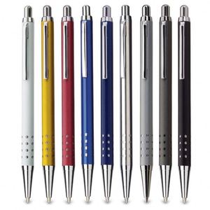 <b>Retractable</b> Metal <b>Pen</b> Featuring an Aluminium Lacquered Barrel with Sleek Chrome Trim for a Touch of Sophistication Black Ink - Product Image 1