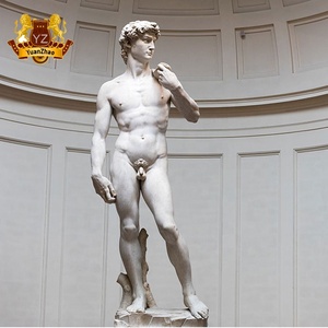 Estatua de David de Mármol Blanco de Tamaño Real, Estatua de Hombre Desnudo de Mármol, <span class=keywords><strong>Escultura</strong></span> <span class=keywords><strong>Romana</strong></span> de David en Venta - Product Image 2