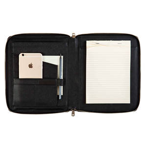 Da tùy chỉnh a4 A5 kích thước kinh doanh danh mục đầu tư thư mục tập tin với vàng emboss logo - Product Image 4