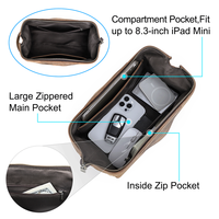 Sac à main vintage en cuir Crazy Horse pour homme, grande ouverture, trousse de toilette de voyage avec charnière métallique cachée, compatible avec iPad 8,3 pouces, cosmétiques