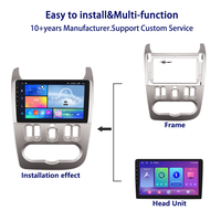 Meihua-Kit de Cadre de Tableau de Bord QLED pour RENAULT LOGAN, Android, pour Lecteur DVD, Radio Fascia DSP, 9 Pouces