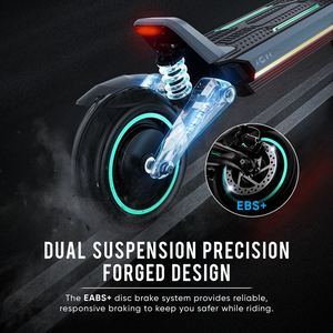 Scooter électrique officiel JGH X3 à deux roues en alliage d'aluminium pliable et étanche à pneus larges gris argenté 31MPH - Product Image 4