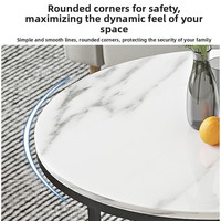 Mesa de Centro Redonda Dorada de Estilo Moderno y Minimalista para Salas de Estar Pequeñas; Diseño de Lujo Ligero y Moderno, Tamaño Compacto