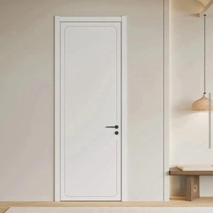 Puertas interiores precolgadas modernas de gama alta con marcos Puertas interiores para casas Puerta de losa plana de madera - Product Image 6