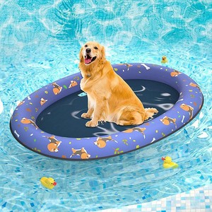 Flotador inflable para perros Lan Hua de 140x95cm, color morado, anillo de natación para mascotas, para jugar en el agua al aire libre. - Product Image 1