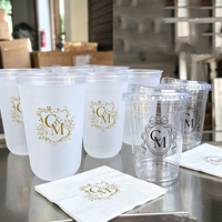 Gobelets en plastique rigide transparent de 12 oz, 16 oz, 20 oz, sans BPA, pour stades, avec logo personnalisé, gobelets givrés pour mariage, pique-nique, camping