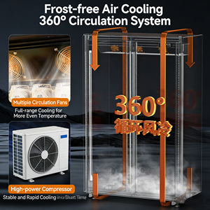 YINZHENG <span class=keywords><strong>Armoire</strong></span> Réfrigérée Commerciale 4 Portes à Refroidissement par Air pour Boissons, Vitrine Réfrigérée Monotempérature, Équipement de Réfrigération - Product Image 2