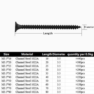 <span class=keywords><strong>Vis</strong></span> autotaraudeuses en fer classe 8 <span class=keywords><strong>pour</strong></span> cloisons sèches, 1-1/4 pouces, 1 pouce, 1 1/2 pouces, 2 pouces, directement de l'usine chinoise - Product Image 5