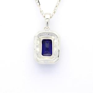 สร้อยคอพร้อมจี้เพชรพลอยไพลินทองคำขาว 18K 14K 9K ดีไซน์คลาสสิก เรียบหรู สำหรับผู้หญิง เหมาะสำหรับโอกาสครบรอบ งานหมั้น งานแต่งงาน และงานเลี้ยง - Product Image 3