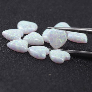 Phòng thí nghiệm tạo ra <span class=keywords><strong>Opal</strong></span> tổng hợp <span class=keywords><strong>Opal</strong></span> cacochons hình trái tim op17 phẳng trở lại đá trang trí đá trắng cho đồ trang sức - Product Image 2