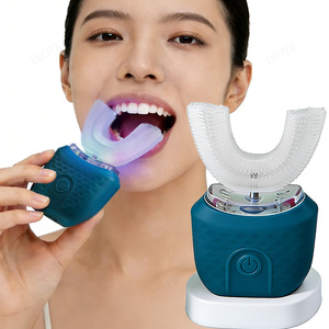Brosse à dents électrique sonique intelligente en forme de U avec charge sans fil, kit de blanchiment des dents ultrasonique pour adultes, étudiants, maison et voyage - Product Image 1