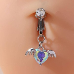 Venta caliente libre Piercing Zircon <span class=keywords><strong>Falso</strong></span> <span class=keywords><strong>ombligo</strong></span> Botón Color Zircon Colgante Umbilical Nail Moda Earclip Pendientes al por mayor - Product Image 2