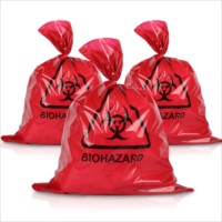 Großhandel LDPE Medical Waste Bag Weste Griff Riesige Kapazität Gefährliche biologische chemische Abfall beutel Custom ized Printed