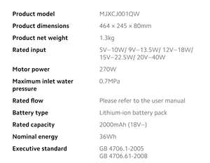 Hidrolavadora Inalámbrica <span class=keywords><strong>Xiaomi</strong></span> <span class=keywords><strong>de</strong></span> 2.4 MPa, <span class=keywords><strong>Pistola</strong></span> <span class=keywords><strong>de</strong></span> <span class=keywords><strong>Agua</strong></span> <span class=keywords><strong>de</strong></span> Alta <span class=keywords><strong>Presión</strong></span>, Limpiador, Cuidado <span class=keywords><strong>de</strong></span> Limpieza, Lavado <span class=keywords><strong>de</strong></span> Autos - Product Image 6