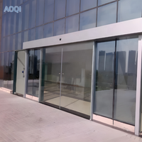 Portes coulissantes automatiques commerciales en verre pour hôtels, appartements et salles de conférence – Cadre étroit, capteurs magnétiques, portes à détection intelligente