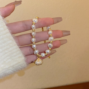 Pulsera Coreana de Moda de Alta Gama, Éxito de Ventas, con Cuentas de Ópalo <span class=keywords><strong>Natural</strong></span>, Perlas de Concha y Circonitas Incrustadas para Mujer - Product Image 5