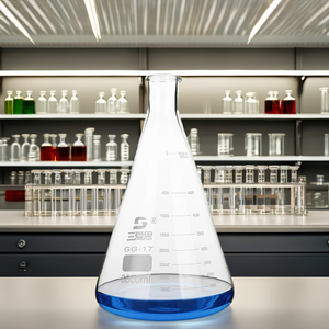 Frasco triangular de vidrio de borosilicato de 5000mL, vaso de precipitados graduado cónico de cuello recto para uso en laboratorio químico, vidrio transparente - Product Image 4