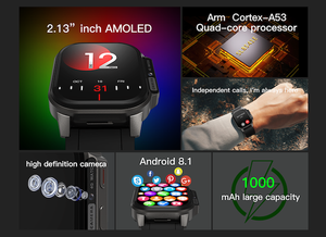 Mais recente 2024 Smart Watch Gps HD Camera 2.13 "Amoled Wifi App Baixar Nano Sim <span class=keywords><strong>Health</strong></span> <span class=keywords><strong>Monitor</strong></span> 4g Android Smartwatch DM62 - Product Image 6