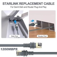 Cable de Repuesto Starlink Gen 3 |   Cable RJ45 de Alta Velocidad, Impermeable, con Blindaje de PVC, para Router Gen 3, Uso en Exteriores, 0.2M 60M