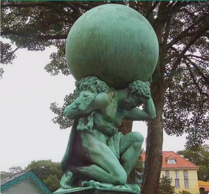 Estatua de bronce de latón de tamaño real tallada a mano <span class=keywords><strong>Atlas</strong></span> <span class=keywords><strong>Titan</strong></span> diseño griego antiguo personalizado artesanía Año Nuevo decoraciones del Día Nacional - Product Image 2