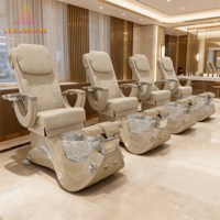 Collection de meubles de salon de couleur beige chaud Spa pour les pieds Massage Pédicure Chaise Whirlpool Caractéristiques réglables Matériau en fibre de verre