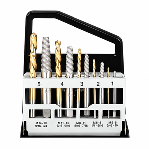 Juego de Extractores de Tornillos y Brocas de Rosca Izquierda, 10 Piezas, Kit para Extraer Tornillos Dañados, Extractor de Pernos Rotos para Reparación, 10 Piezas/Juego, M35 Izquierda - Product Image 1