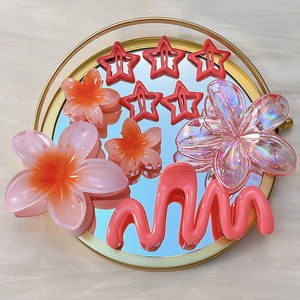 إكسسوارات شعر على شكل وردة استوائية ملونة كبيرة من مصنع يوكسي، مشابك مخلب شعر بتصميم زهور متعددة الألوان، مجموعة من 10 قطع، رائجة يوميًا - Product Image 6