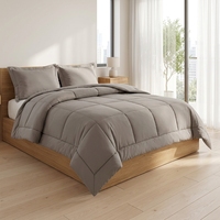 Ensemble de couette en microfibre 3 pièces, couleur unie, hiver, doux et épais, pour la maison et l'hôtel, personnalisable, vente en gros à prix réduit