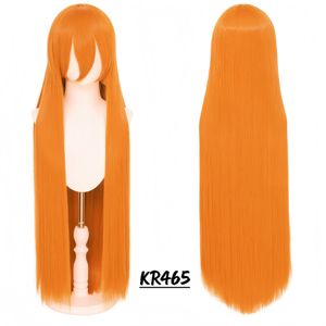 Pelucas de Cosplay Largas y Lisas Sintéticas de 100 cm, Más Vendidas, con Flequillo, Resistentes al Calor, Color Rosa, Rubio, Rojo, Morado, para Mujer - Product Image 4