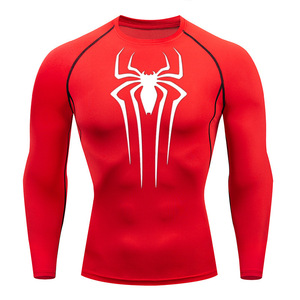 2025 nuova camicia da uomo a compressione per il Fitness sportivo da ginnastica attillate magliette da ginnastica atletiche ad asciugatura rapida T-Shirt con motivo a <span class=keywords><strong>ragno</strong></span> - Product Image 6