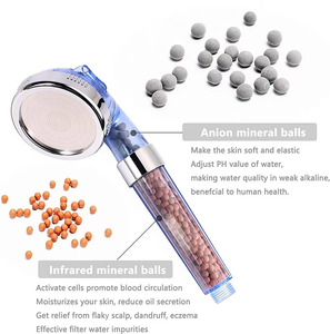 Moderno ad alta pressione pioggia soffione acqua risparmio bagno palmare <span class=keywords><strong>doccia</strong></span> con pietra filtrata <span class=keywords><strong>per</strong></span> uso bagno - Product Image 4