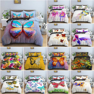 Ensemble de housse de couette personnalisée pour chambre à coucher fleur <span class=keywords><strong>papillon</strong></span> housse de couette pour hôtel fabricant de gros - Product Image 1