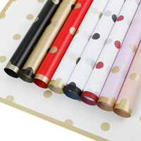 Fournitures pour fleuristes DIY, papier d'emballage pour fleurs translucide et coloré, imperméable, à pois, pour emballer des bouquets