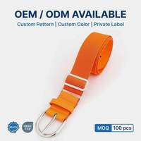 Ceinture de baseball orange pour jeunes, élastique et réglable, en sangle, pour uniforme d'équipe, vente en gros, OEM ODM