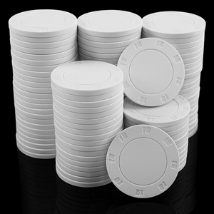 Factory Wholesale 39mm White <strong>Poker</strong> <strong>Chips</strong> <strong>Ceramic</strong> Card Mold High Quality <strong>Blank</strong> Engraved <strong>Chip</strong> Can Add Any logo for Casino Game