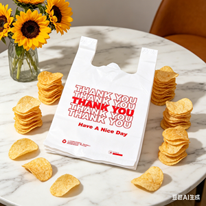 <b>Transparent</b> Clear HDPE Durable Mailer Vest <b>Bags</b> for T-Shirt Carry Retail Display Grocery Shopping Food Packing General - Product Image 1