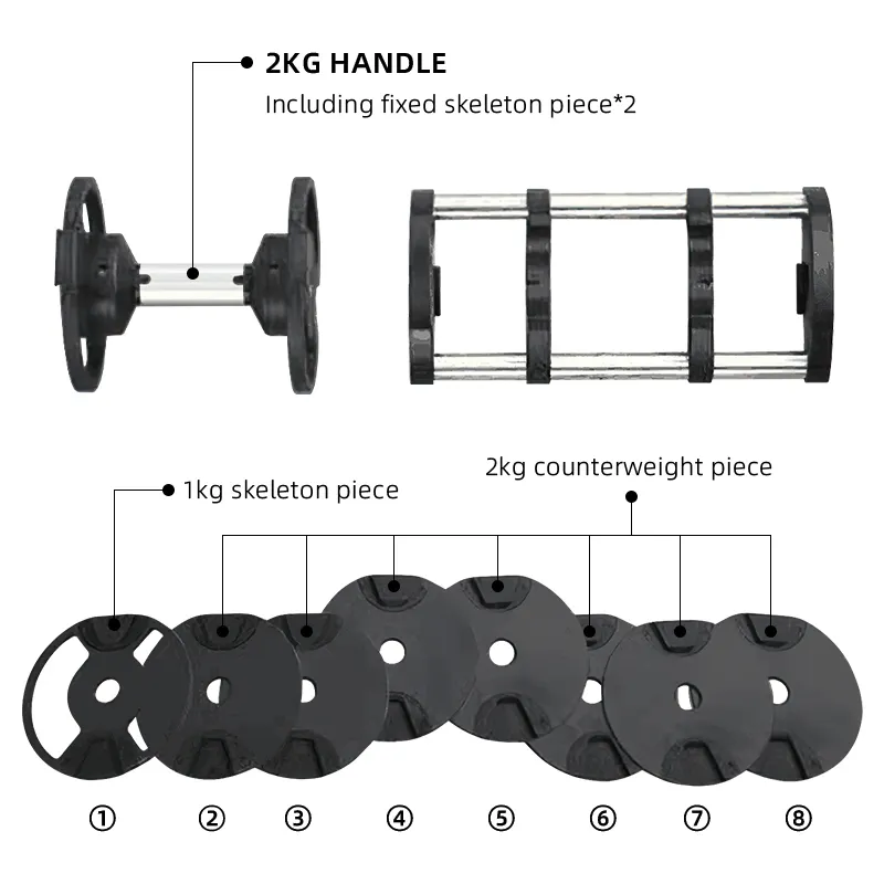 Conjunto de pesos de peso para academia, equipamento de fitness em estoque, ajustável, para musculação, customizável