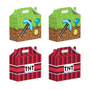 กล่องกระดาษธีม <span class=keywords><strong>Minecraft</strong></span> แบบกำหนดเองได้ กล่องของขวัญใส่ขนมมันฝรั่งทอดพร้อมหูหิ้ว เคลือบ UV สำหรับเด็กผู้ชาย - Product Image 6