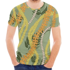 Daily Wear Print on Demand Mokihana <b>Lei</b> Craft Men's Casual Top Exclusive Customization Close-Fitting Comfortable Elastic T-Shirt - Product Image 2