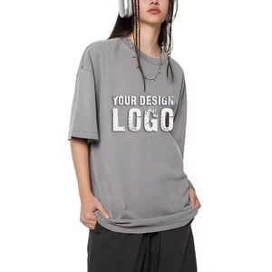 Camiseta de Mujer de Algodón de Alta Calidad, 270g, Estilo Vintage Lavado, Personalizada con Estampado, Manga Corta, Hombros Caídos - Product Image 3