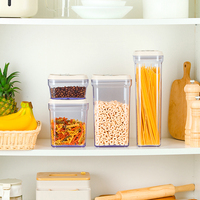 Boîte en plastique empilable avec couvercle hermétique pot de stockage d'aliments à couvercle rabattable sans bpa pour le garde-manger de la cuisine